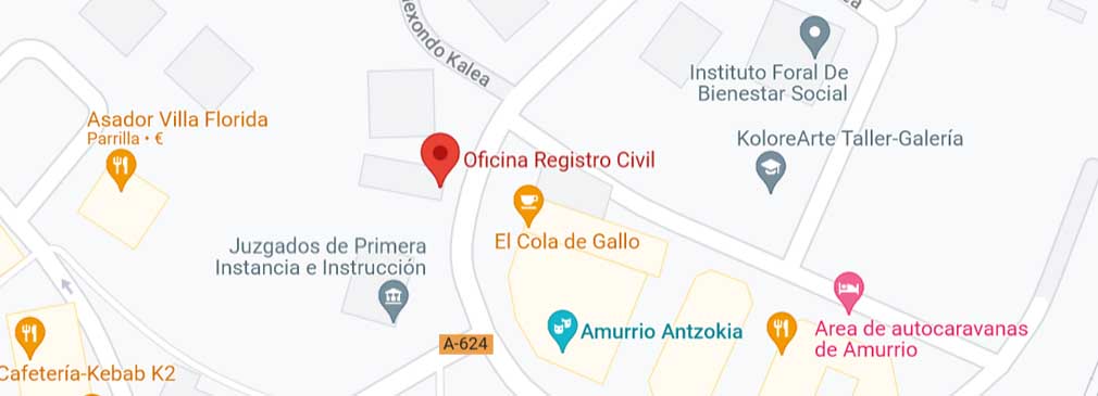 mapa Registro Civil Amurrio Alava